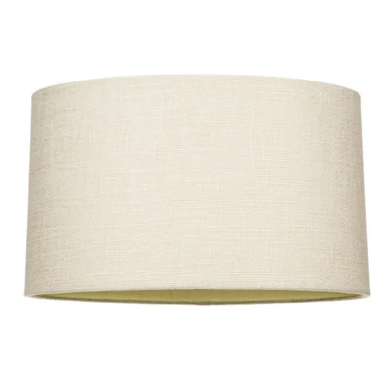 Image of Happy Homewares Contemporary And Sleek Cream Linen Fabric Oval Lamp Shade 60W Maximum