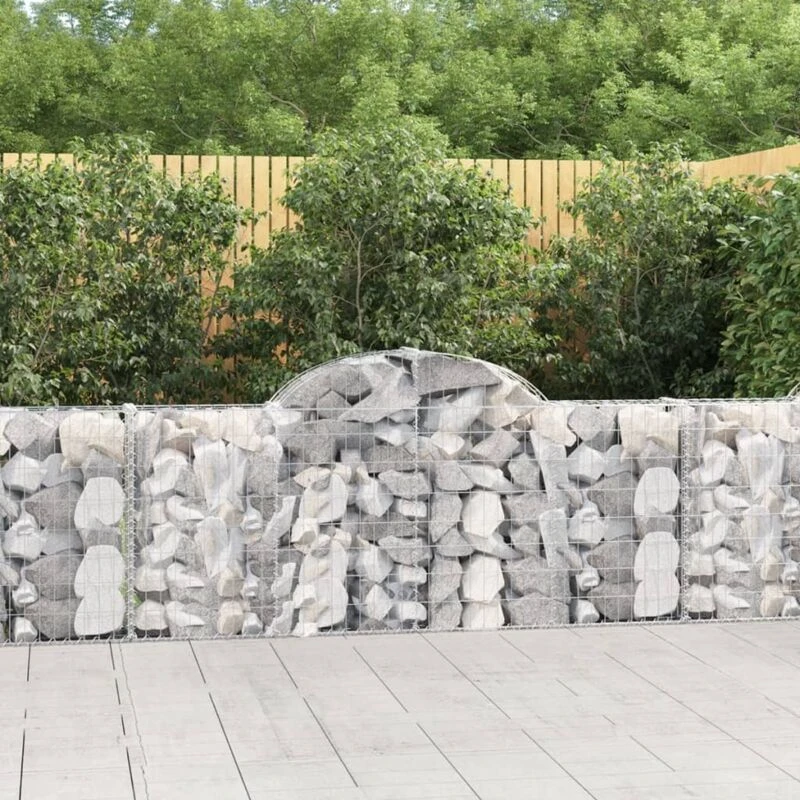 Image of VIDAXL Vidaxl - Arched Gabion Baskets 2 pcs 200x30x80/100cm Galvanised Iron 8720845566722