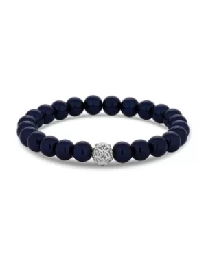 Image of Jon Richard Navy Pearl Stretch Bracelet