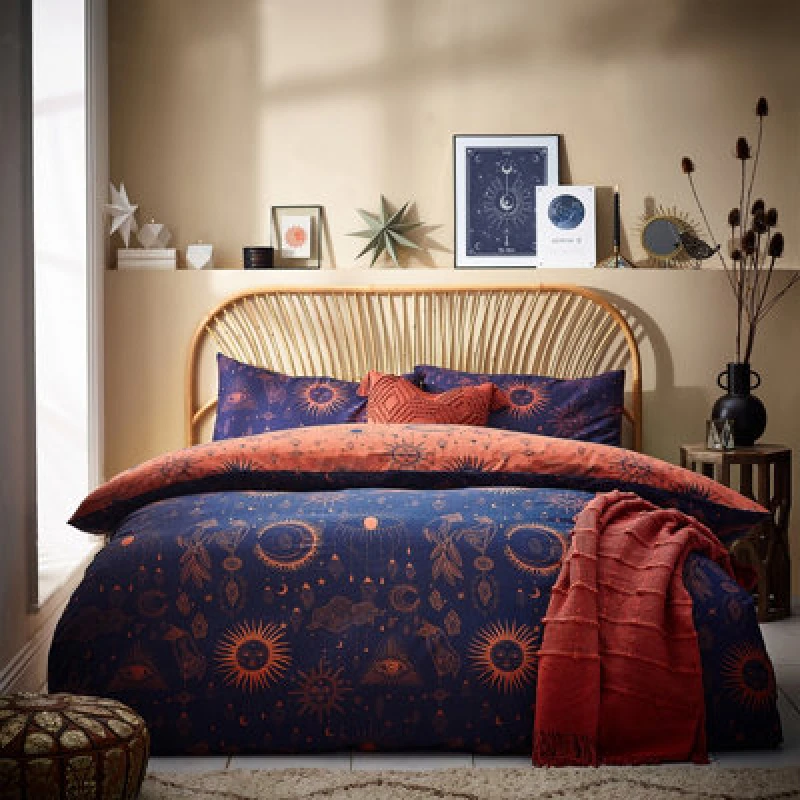 Image of Furn Furn Constellation Celestial Reversible Duvet Cover Set Size: Double Multi Double Unisex 5025532714077