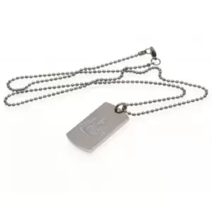 Image of Newcastle United FC Engraved Dog Tag And Chain (One Size) (Silver)