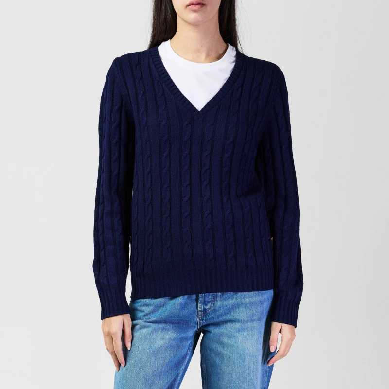 Image of SoulCal V Neck Knit Jumper Womens - Blue Blue 8