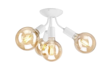 Image of Viggo Multi Arm Semi Flush Ceiling Light White , 4x E27
