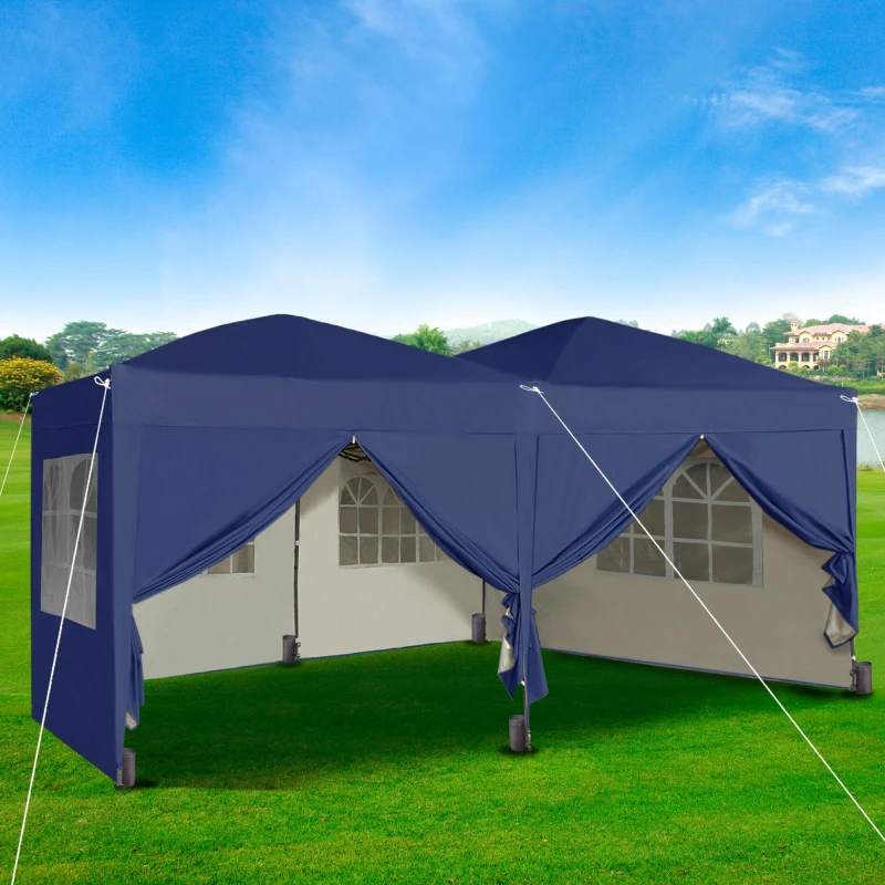 Image of MCC Direct 3x6m Pop Up Gazebo With Removable Sides and Storage Bag Blue