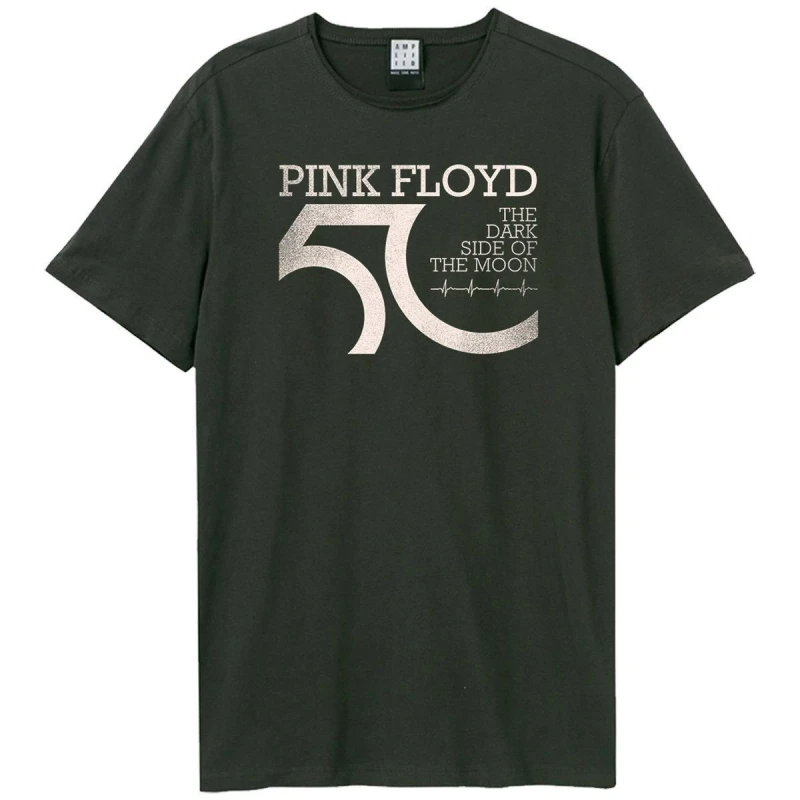 Image of Amplified Amplified Men The Dark Side Of The Moon Pink Floyd T-Shirt in Charcoal Size: Small Charcoal S Male 5063470408160