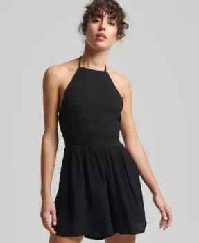 Image of Superdry Vintage Smocked Halter Neck Playsuit