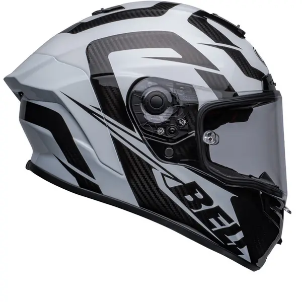 Image of Bell Race Star DLX Flex Labyrinth Design Gloss White Black Full Face Helmet S