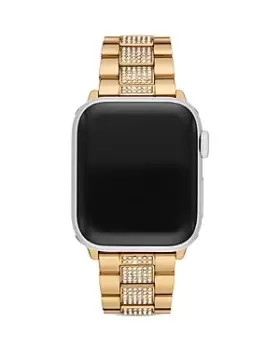 Image of Michael Kors Apple Watch Glitz Gold-Tone Stainless Steel Bracelet