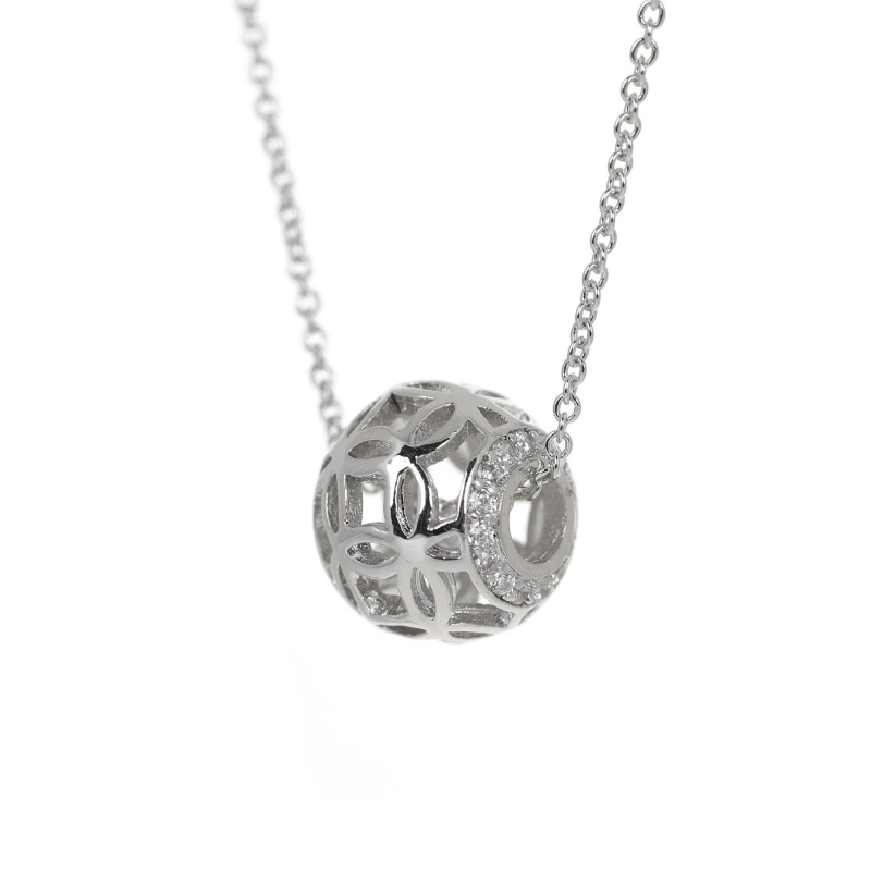 Image of Espree Espree Fashion Rhodium CZ Flower - Silver Silver One Size