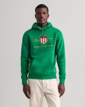 Image of GANT Men Archive Shield Hoodie (S) Green
