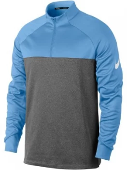 Image of Mens Nike Therma Block Half Zip Jumper Light Blue
