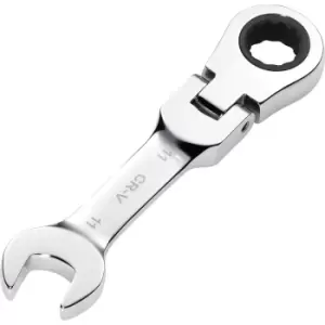 Image of Draper Hi-Torq Stubby Flexible Head Ratchet Combination Spanner 11mm