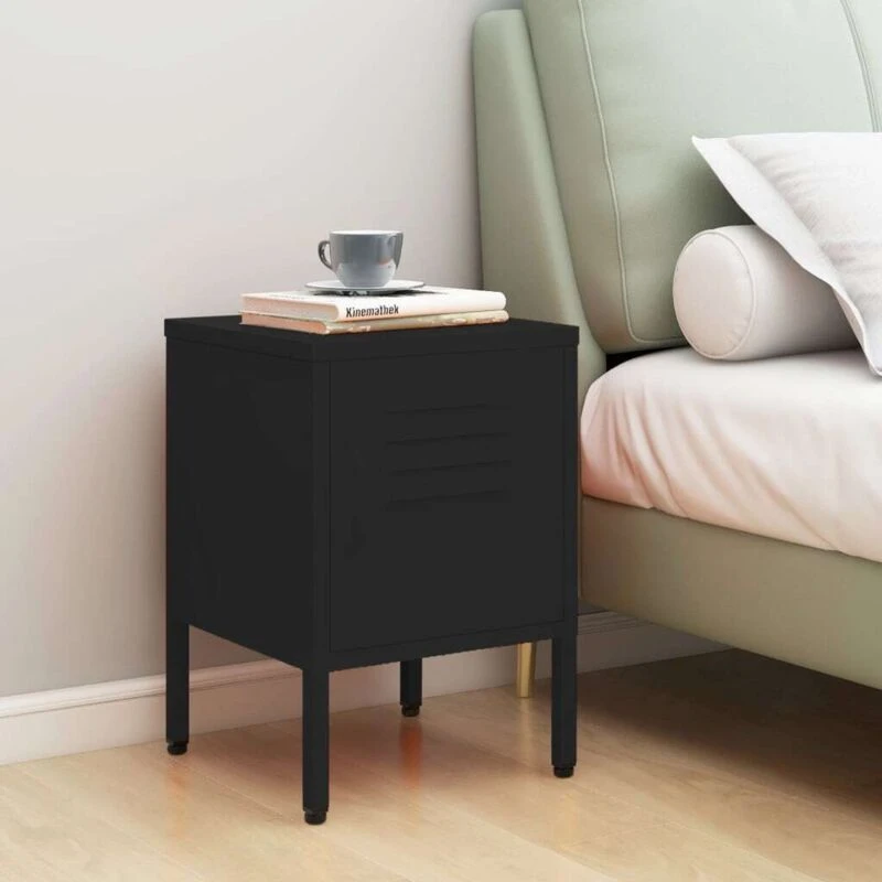 Image of VIDAXL Nightstand Black 35x35x51cm Steel Vidaxl 8720286565261