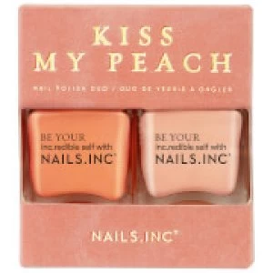 Image of nails inc. Kiss my Peach Nail Varnish Duo 2 x 14ml