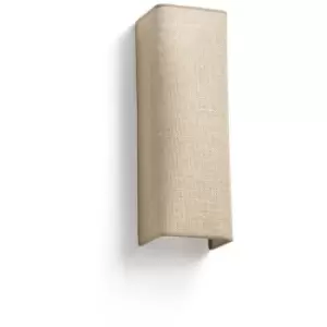 Image of Faro Otton Rectangle Jute Up Down Wall Lamp Vertical 2 Light