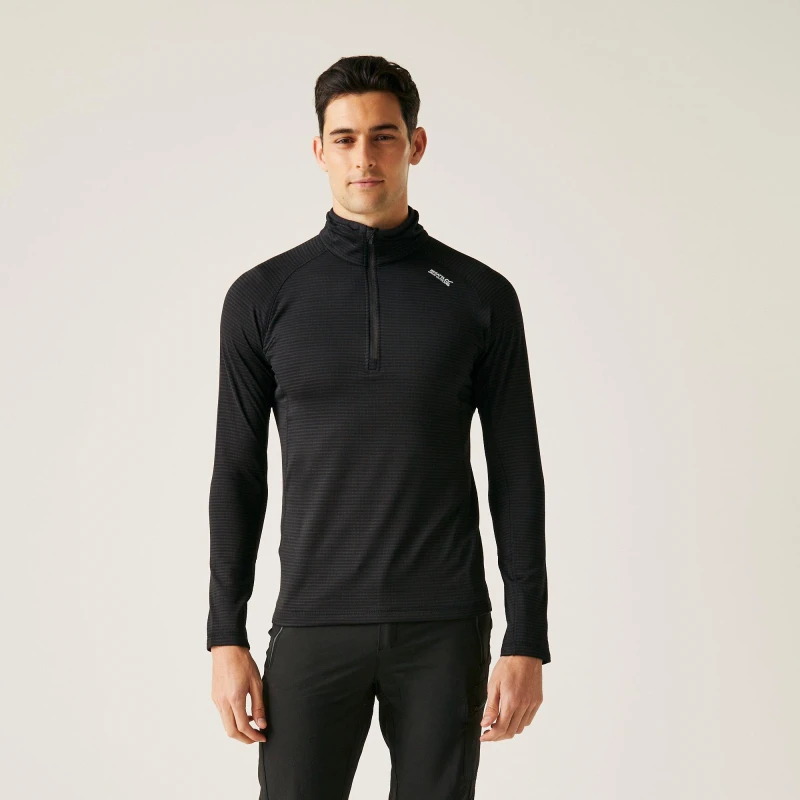 Image of Regatta Regatta Men 'Yonder II' Half Zip Fleece in Jet Black Size: large Jet Black L Male 5063019762272