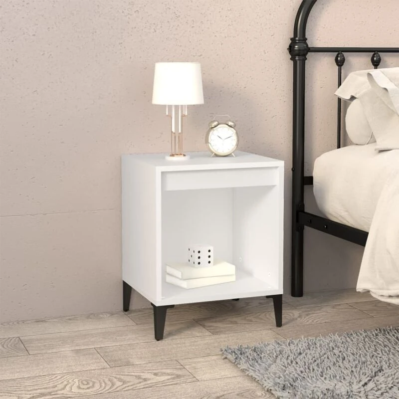 Image of vidaXL Bedside Cabinet White 40x35x50 cm, White 821874