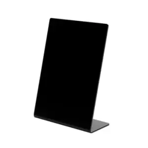 Image of Deflecto Slanted Display Sign Acrylic A5 Portrait Black SSPA514-2