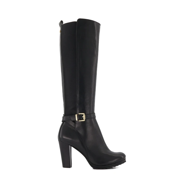 Image of Dune London Sareena Leather Knee High Boots - Black 4
