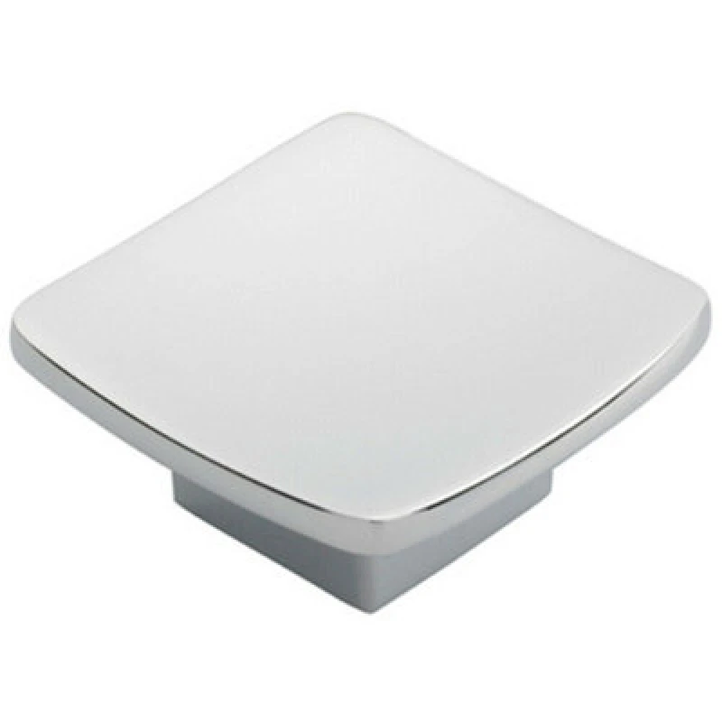 Image of Loops Square Curved Cupboard Door Knob 45 x 45mm Polished Chrome Cabinet Handle Multi unisex