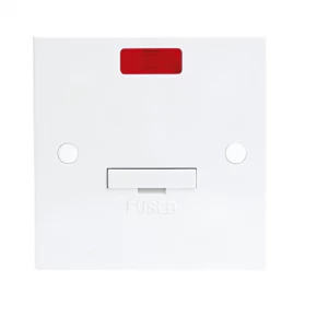 Image of KnightsBridge 13A White Connection Unit with Neon Fused and Flex Outlet Electric Wall Plate