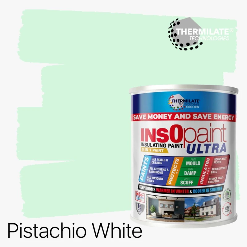 Image of THERMILATE TECHNOLOGIES InsOpaint ULTRA - 9 IN 1 Interior & Exterior Paint - 1L in Pistachio White Pistachio White Unisex 1L