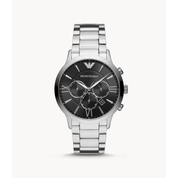 Image of Emporio Armani Mens Chronograph Stainless Steel Watch - Silver