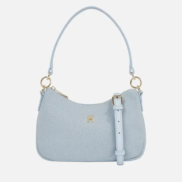 Image of Tommy Hilfiger Poppy Crescent Canvas Shoulder Bag Blue female AW0AW16111C1O