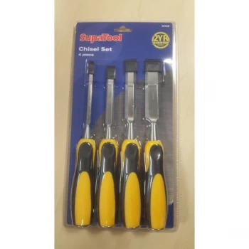 Image of SupaTool Chisel Set With Bi Material Handles 4 Piece