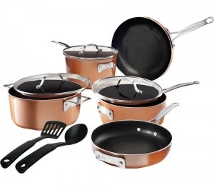 Image of GOTHAM STEEL Stackmaster 2874 10 Piece Non-stick Pan Set - Copper