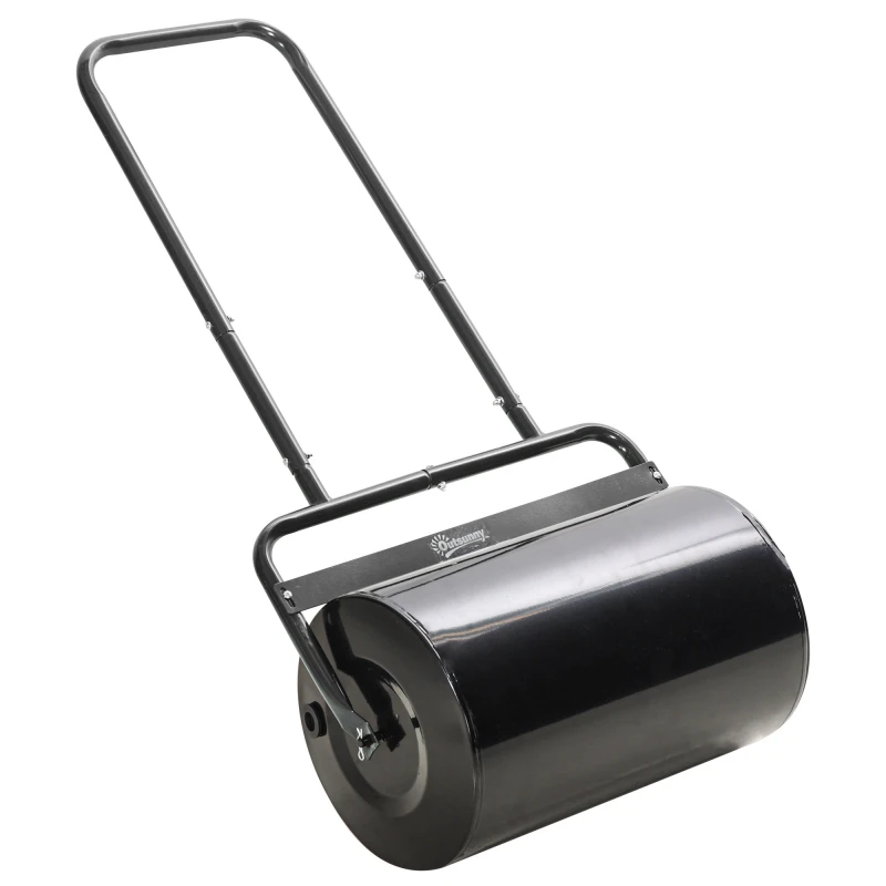 Image of Outsunny Combination Push Lawn Roller w/ 38L Sand or Water Garden Black 845-343BK