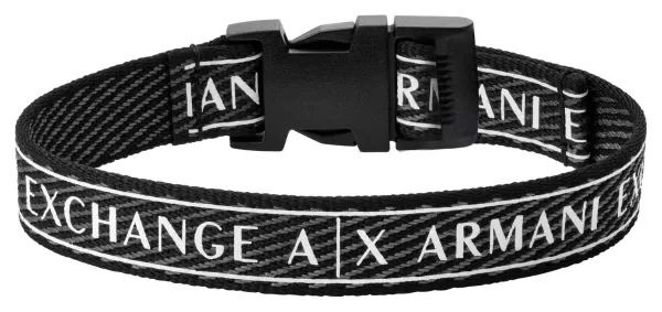 Image of Armani Exchange AXG0082040 Mens Black Fabric Side Release Jewellery