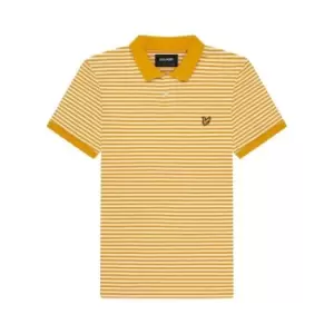 Image of Lyle and Scott Lyle & Scott 2 Colour Stripe Polo Shirt - Yellow