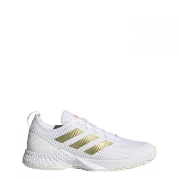 Image of adidas APAC Halo Womens Multi-Court Tennis Shoes Womens - Cloud White / Gold Metallic /