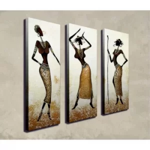 Image of CU18 Multicolor Decorative Canvas Painting (3 Pieces)