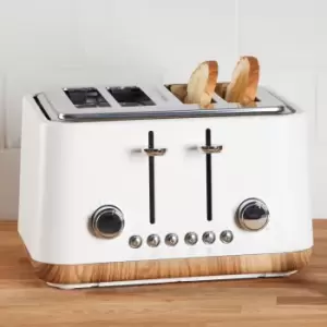 Image of Dunelm Contemporary Matt White 4 Slice Toaster