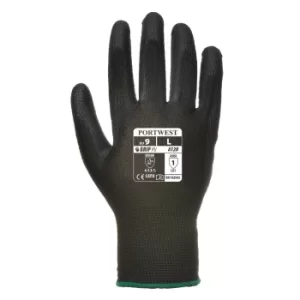 Image of Portwest PU Palm General Handling Grip Gloves Black XS