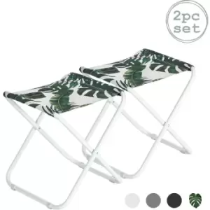 Image of Harbour Housewares Classic Folding Stools - Banana Leaf - Pack of 2