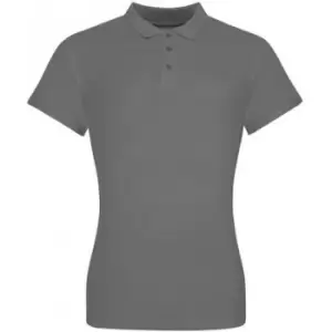 Image of Awdis Womens/Ladies Pique Cotton Polo Shirt (S) (Charcoal Grey)
