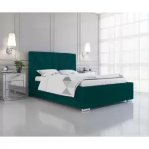 Image of Khuduro Bed King Plush Velvet Green