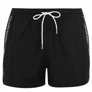Image of Calvin Klein Side Tape Swim Shorts - Black