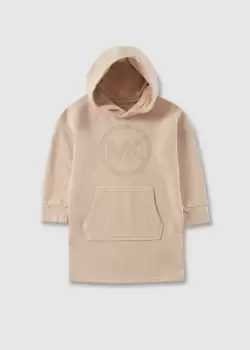 Image of Michael Kors Kids Mk Stud Hooded Sweater Dress In Sand