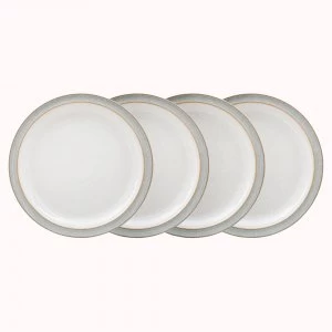 Image of Denby Elements Light Grey 4 Piece Dinner Plate Set