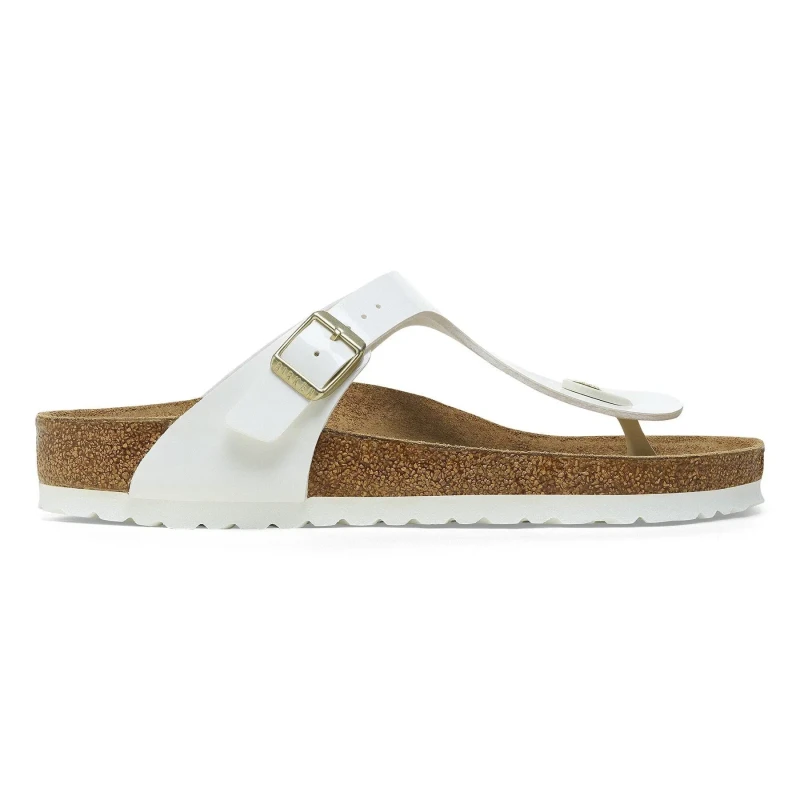 Image of Birkenstock Womens sandals Birkenstock Gizeh BS Birko-Flor Patent Blanc Female 40