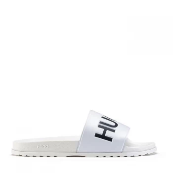 Image of Hugo Boss Match Slides White Size 10 Men