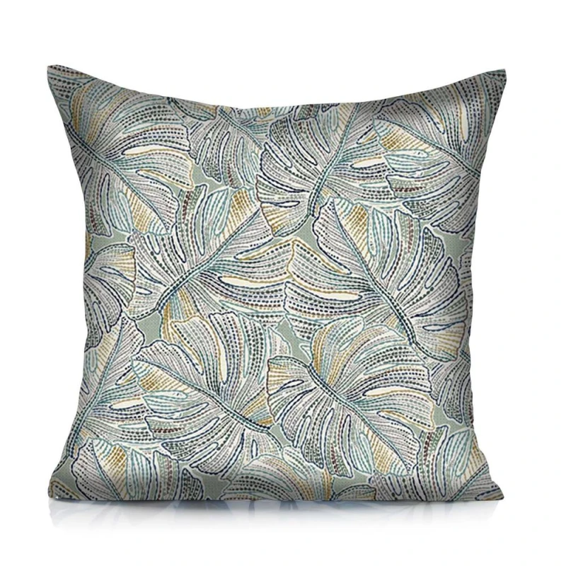 Image of Luxury Living Monstera Outdoor Water-repellant Cushion Light Green