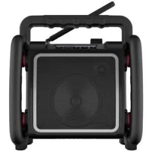 Image of PerfectPro TeamBox Workplace radio DAB+, FM AUX, Bluetooth, DAB+, FM, USB Battery charger, splashproof, dustproof, shockproof, rechargeable Black