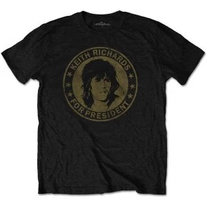 Image of The Rolling Stones - Keith for President Mens Medium T-Shirt - Black