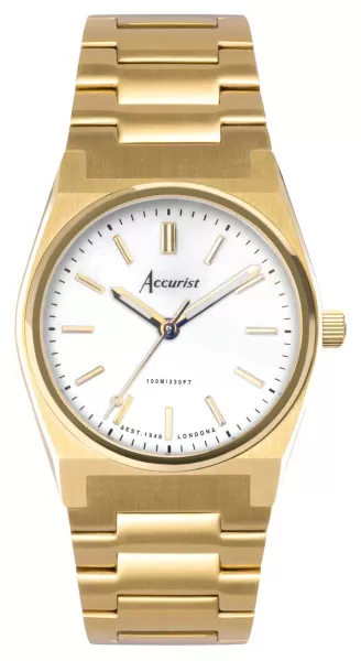 Image of Accurist 70018 Origin Womens White Dial Gold PVD Steel Watch