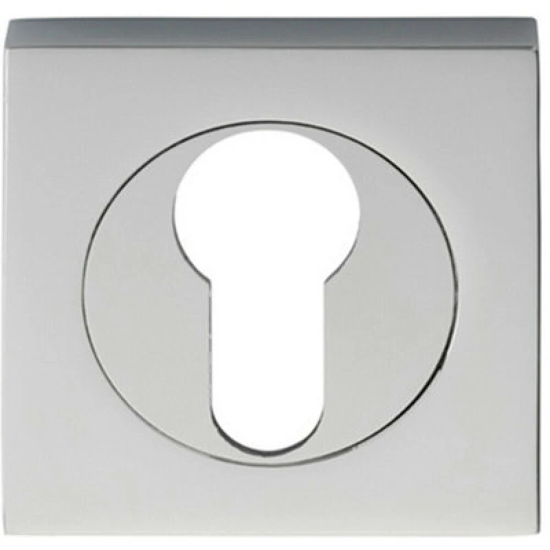 Image of Loops Square Euro Profile Escutcheon 52 x 52mm Concealed Fix Polished Chrome Multi unisex